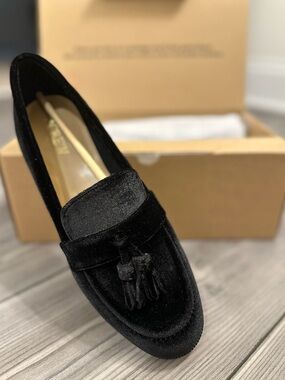J. Crew Black Velvet Tassel Loafers Women’s Slip On Flats NIB